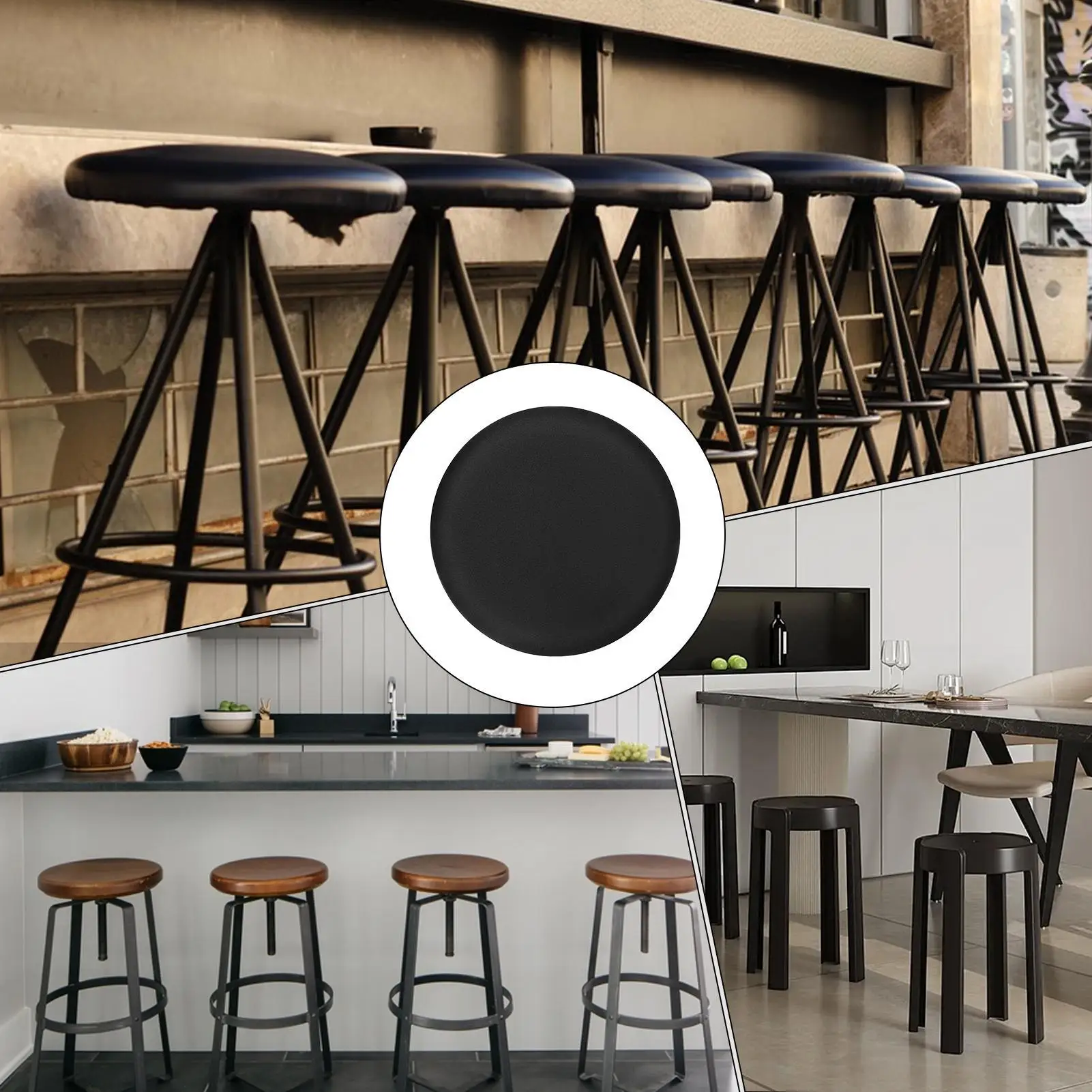 Stool Covers 3 Pieces High Elastic Cushion Pads Washable Bar Stool Cushions Round For Home Hotel Counter Kitchen Bar Chair