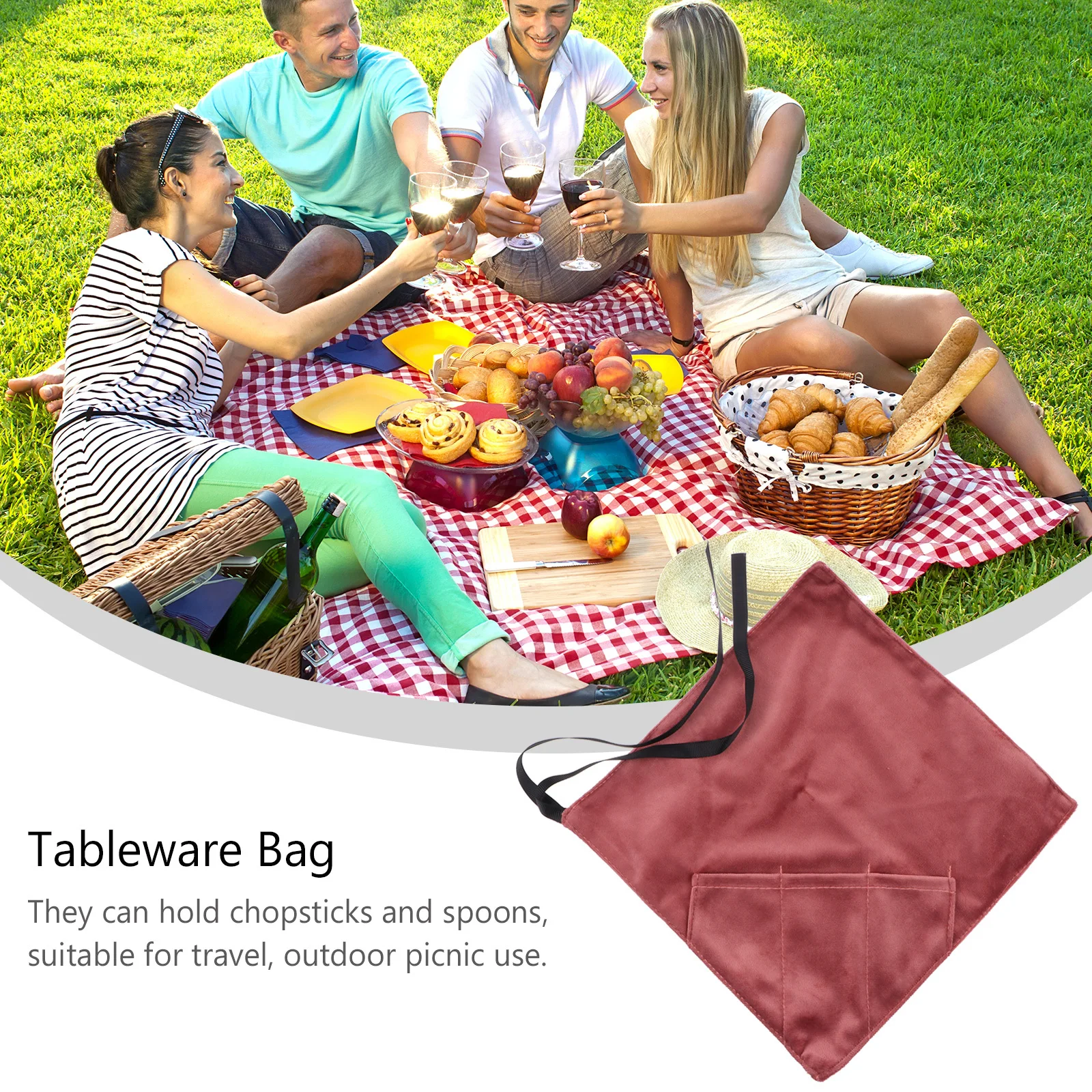 

1Pcs Chopsticks Cutlery Bag Small Portable Travel Storage Organizer Washable Makeup Bag Tableware Spoon Holder