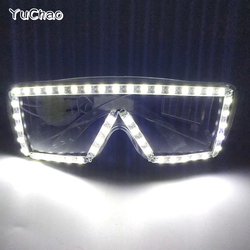 Futuristic LED Goggles Birthday Party Glowing Glasses DJ Music Concert Props Flashing Glasses With Light Supplies