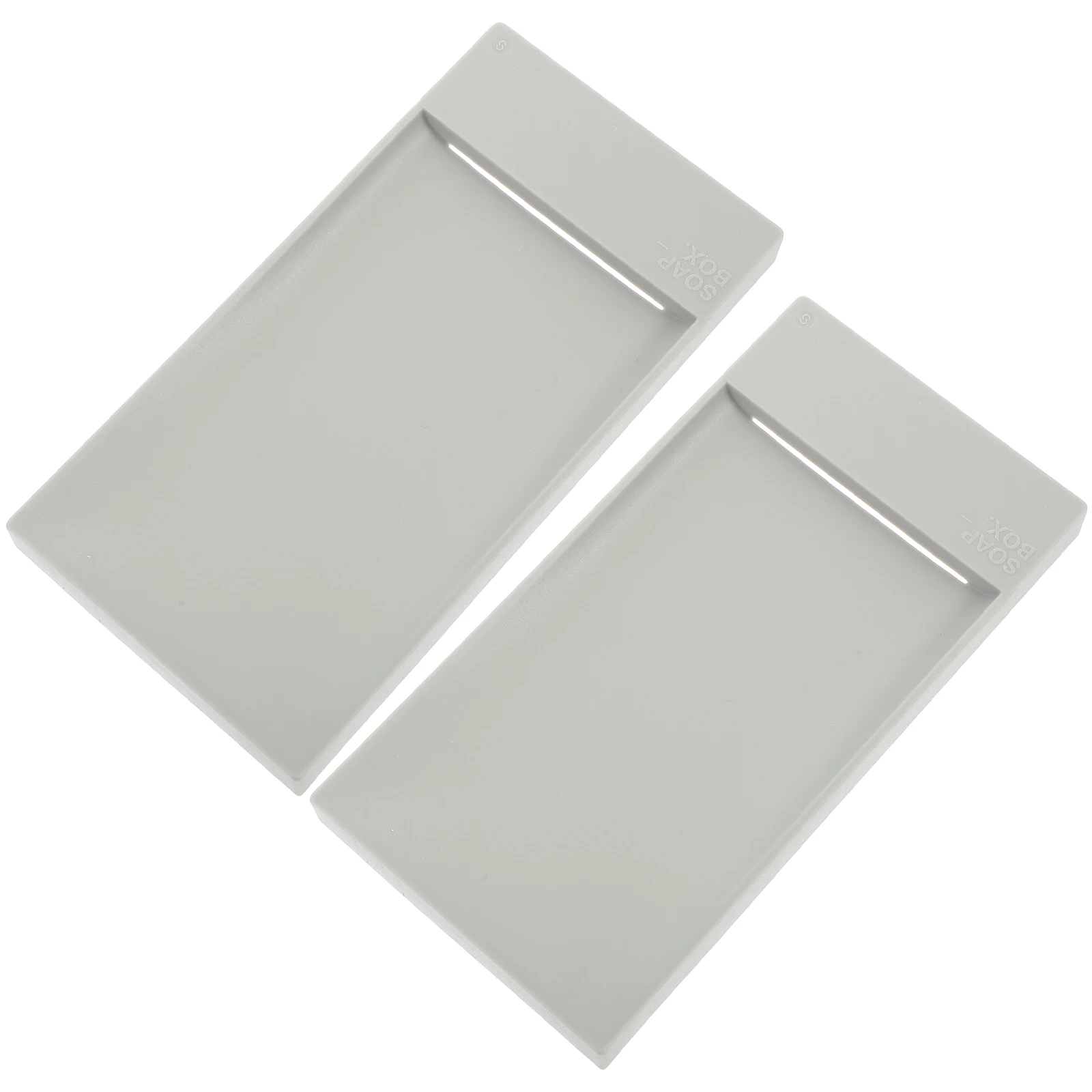 

2Pcs Soap Box Desktop Holder Tabletop Dish MultiFunction Tray Household Bath WearResistant Plate TPR NonRust