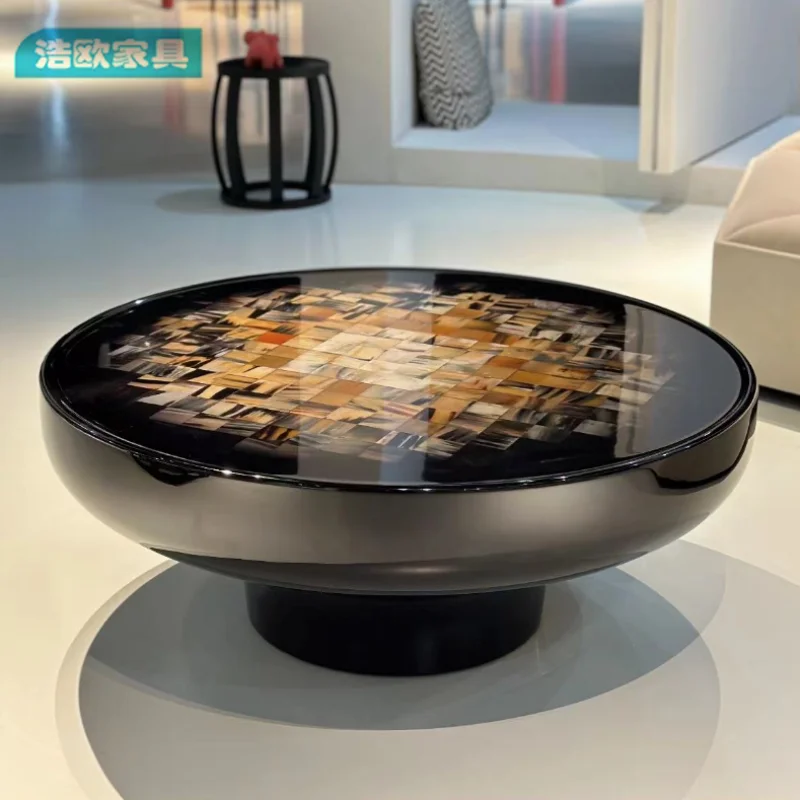 

FRP art production mosaic coffee table round coffee bright star coffee
