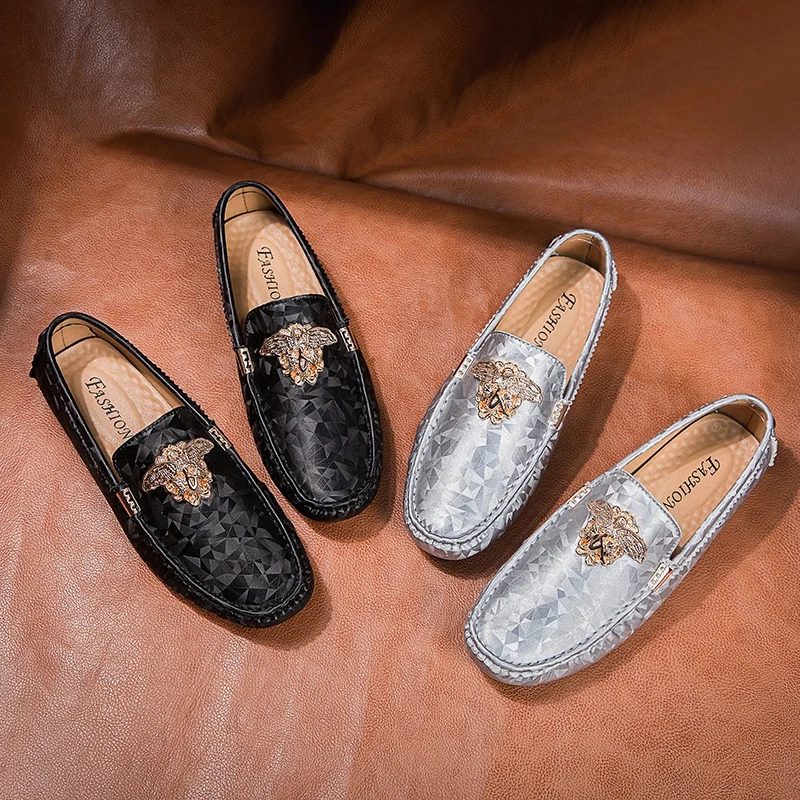 

Large Size 48 Men Loafers Soft Man Moccasins High Quality Spring Autumn Leather Casual Shoes Men Slip On Flats Mens Driving Shoe