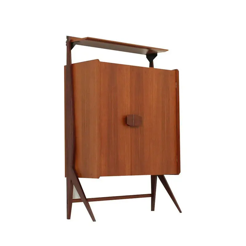 Cherry wood wine cabinet, replica medieval side cabinet ornament