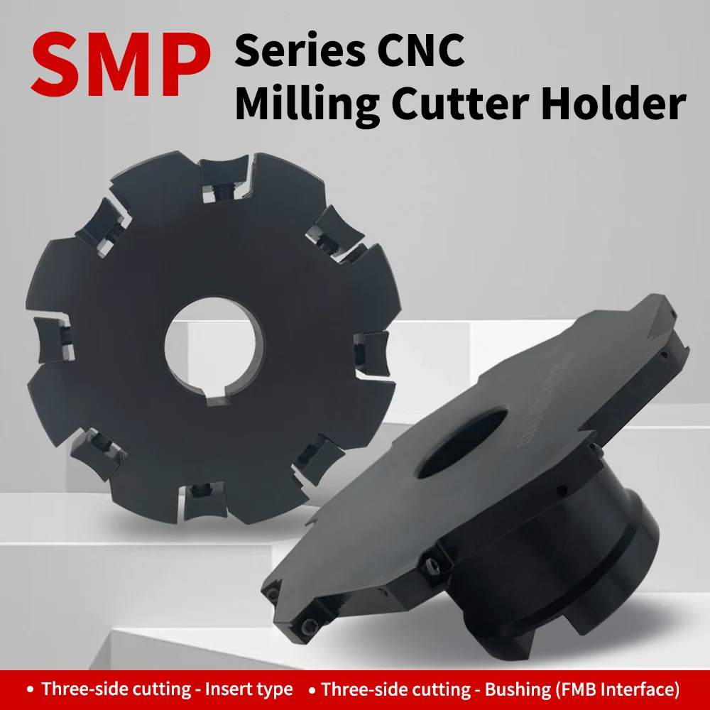 MPHT 060304 080305 120408 Insert SMP 3-Side Disc Milling Cutter, Ø63-Ø250 mm Indexable T-Slot Head, Steel Body Chip-Break CNC