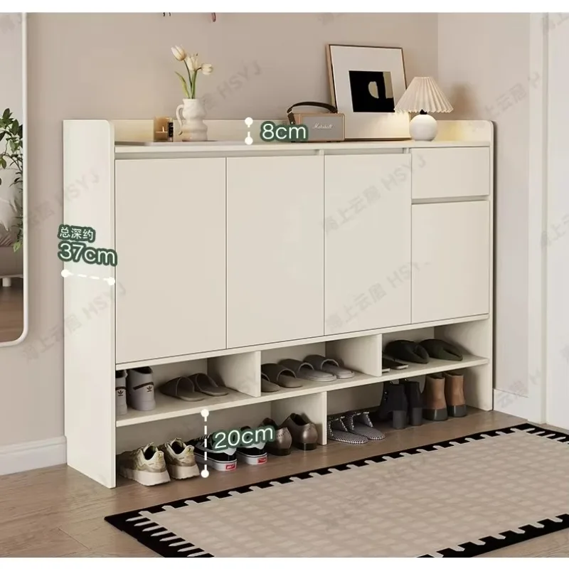 

LTT oak shoe cabinet household cream throttle outer building off the road entrance cabinet integrated