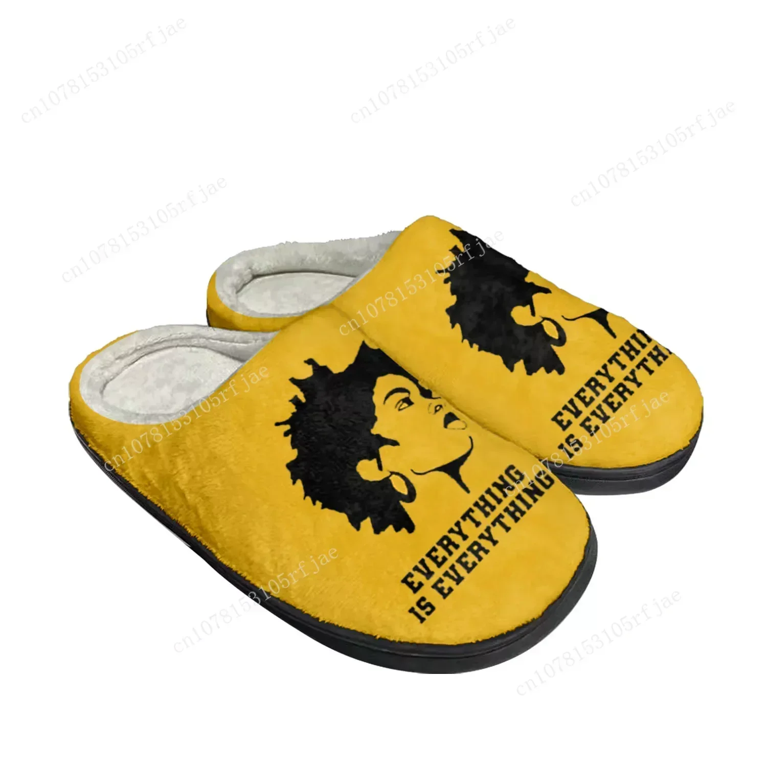 Lauryn Hill Rapper Pop Home Cotton Custom Slippers Mens Womens Sandals Plush Bedroom Casual Keep Warm Shoe Thermal Slipper Black