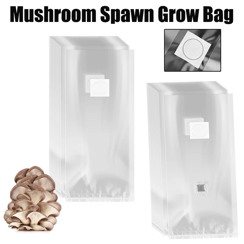 10/20pcs Mushroom Spawn Grow Bag Substrate Hight Temp Pre Sealable Garden Supplies Grow Bags,with/without Injection Port