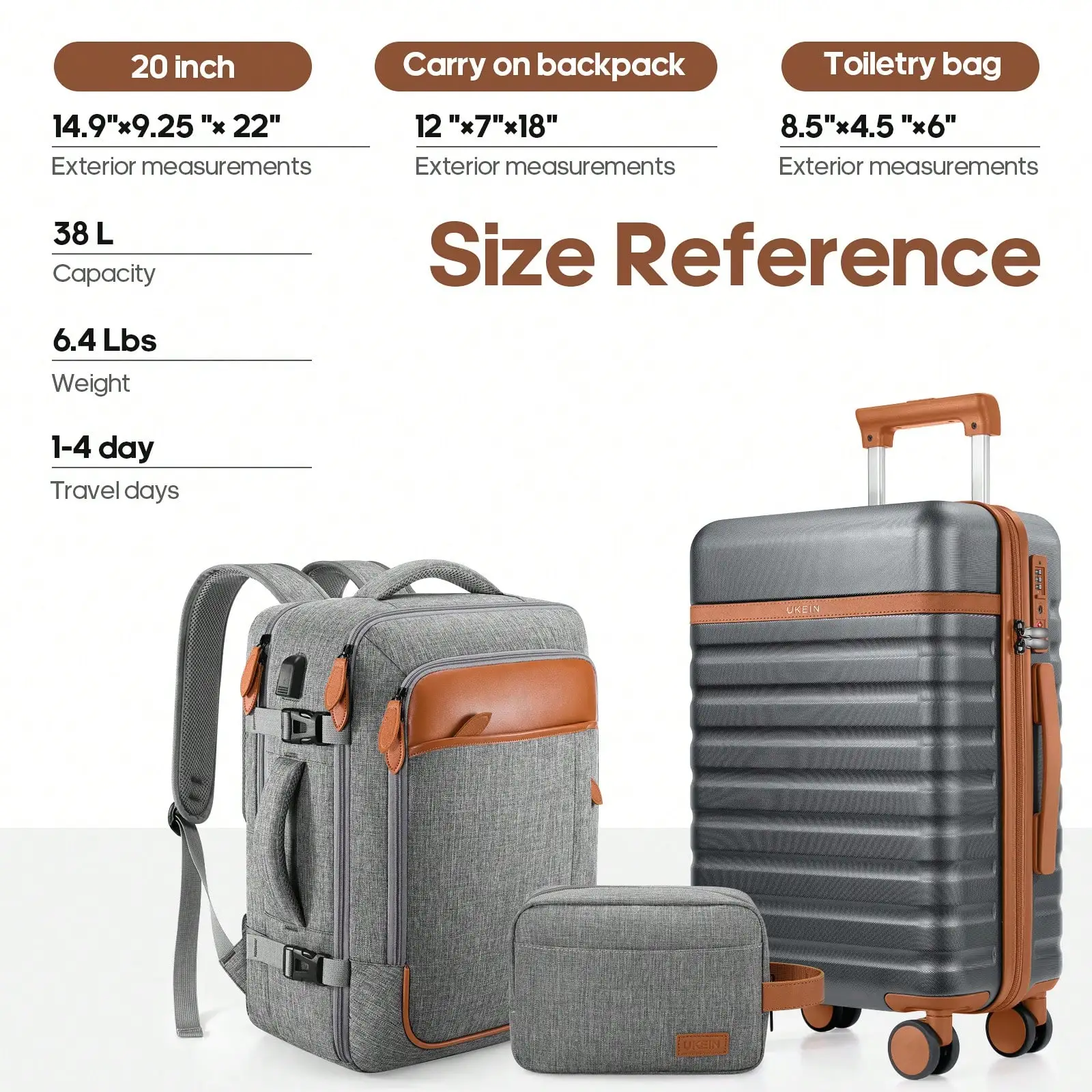 Luggage Sets 3 Piece, Carry On Luggage 20 Inch With Spinner Wheels,PC Hardside Suitcase Set With TSA Lock