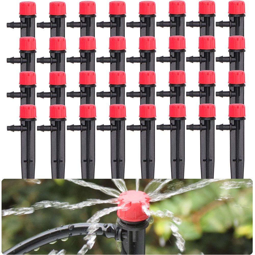 

10PCS Sprinkler Adjustable 360 Degree Dripper Garden Watering Drip Irrigation Inserting Ground 4/7mm Hose for Greenhouses