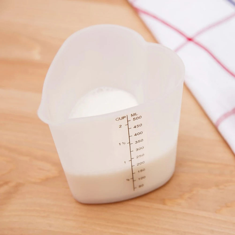 

500ml Heart Shaped Measuring Cup Silica Gel Kitchen Tool Silicone Bake 500 Ml Love Cooking DIY Measure Liquid Cocktails Home
