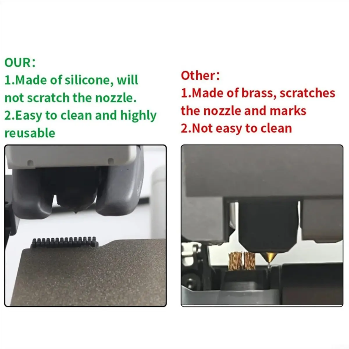 Pack of 12 Wiper Cleaning Brush for A1 Silicone Nozzle Brush Accessories for Bambulab