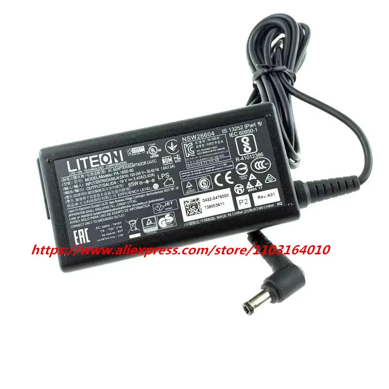 오리지널 OEM LITEON 19V 3.42A 65W PA-1650-90 AC 어댑터 인텔 NUC NUC5i7RYH 미니 PC i7-5557U 오리지널 5.5mm*2.5mm 충전기