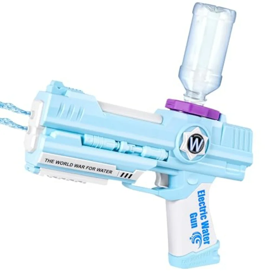 

Electric Water Gun for outdoor summer beach pool party use, ABS plastic, blue and yellow, dual nozzles + high-capacity automati