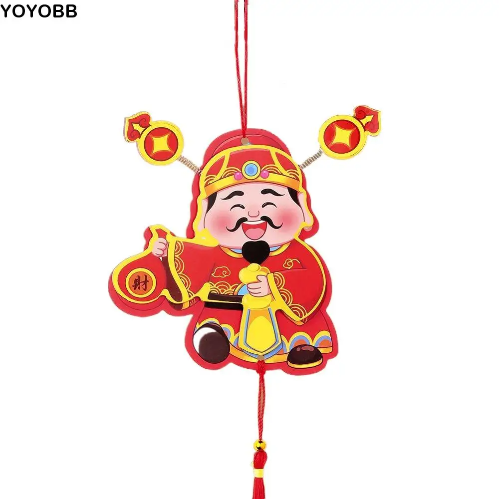 

3D Shaking Head God Pendant Cartoon Color Printing God of Wealth Fridge Stickers Cute Spring Festival Magnet Sticker