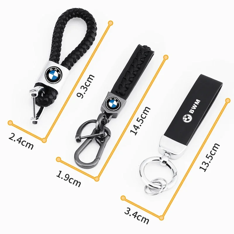 Metal Leather Car Keychain Key Ring Decor Car Accessories For BMW E36 E46 E90 E60 E39 F30 F10 F20 X5 E70 E53 G30 E91 E92 E93