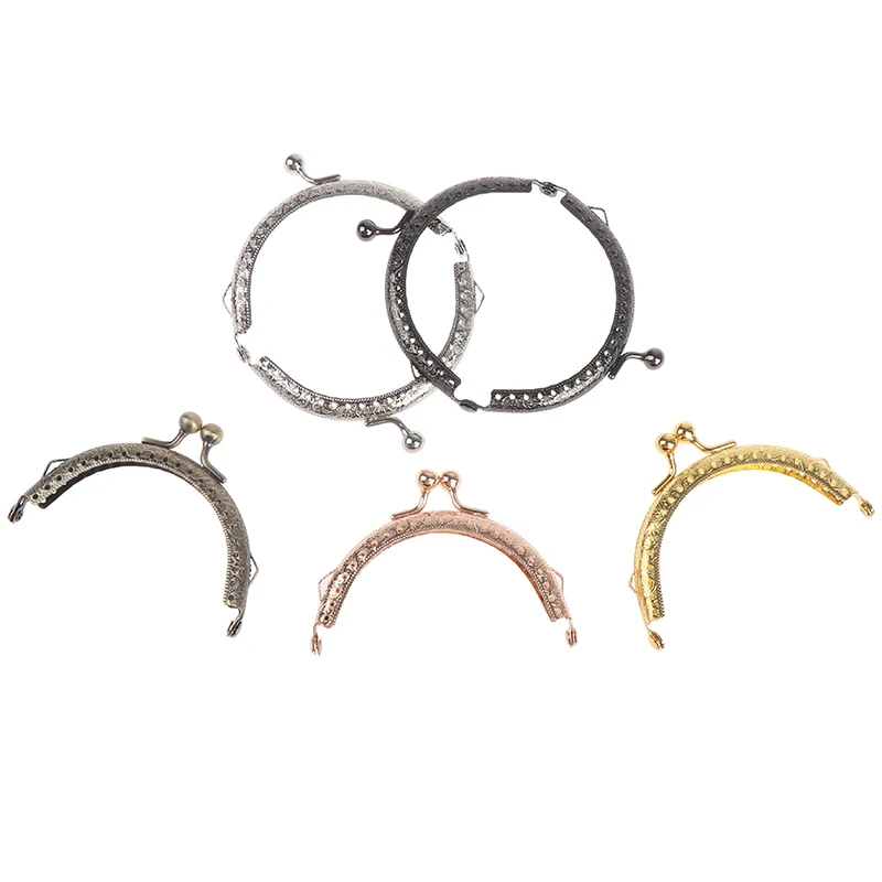 8.5cm Semicircle Metal Purse Frame Clasp Lock Handle For Bag Wallet Handle Clutch DIY Bag Accessory 5 colors Wholesale