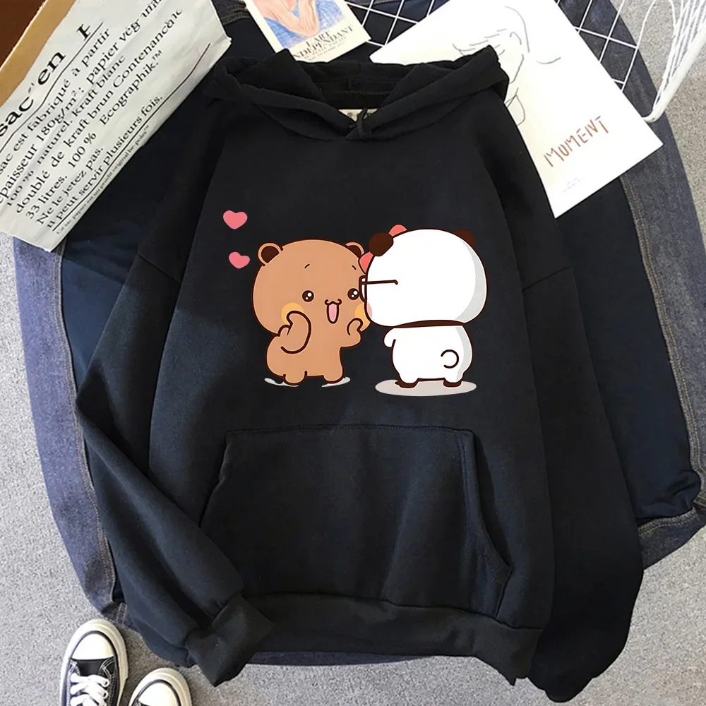 

Bubu and Dudu Graphic Hoodies for Girls Kawaii Panda and Bear Sweatshirts Fleece Sudaderas Men's Clothes Male Streetwear Women