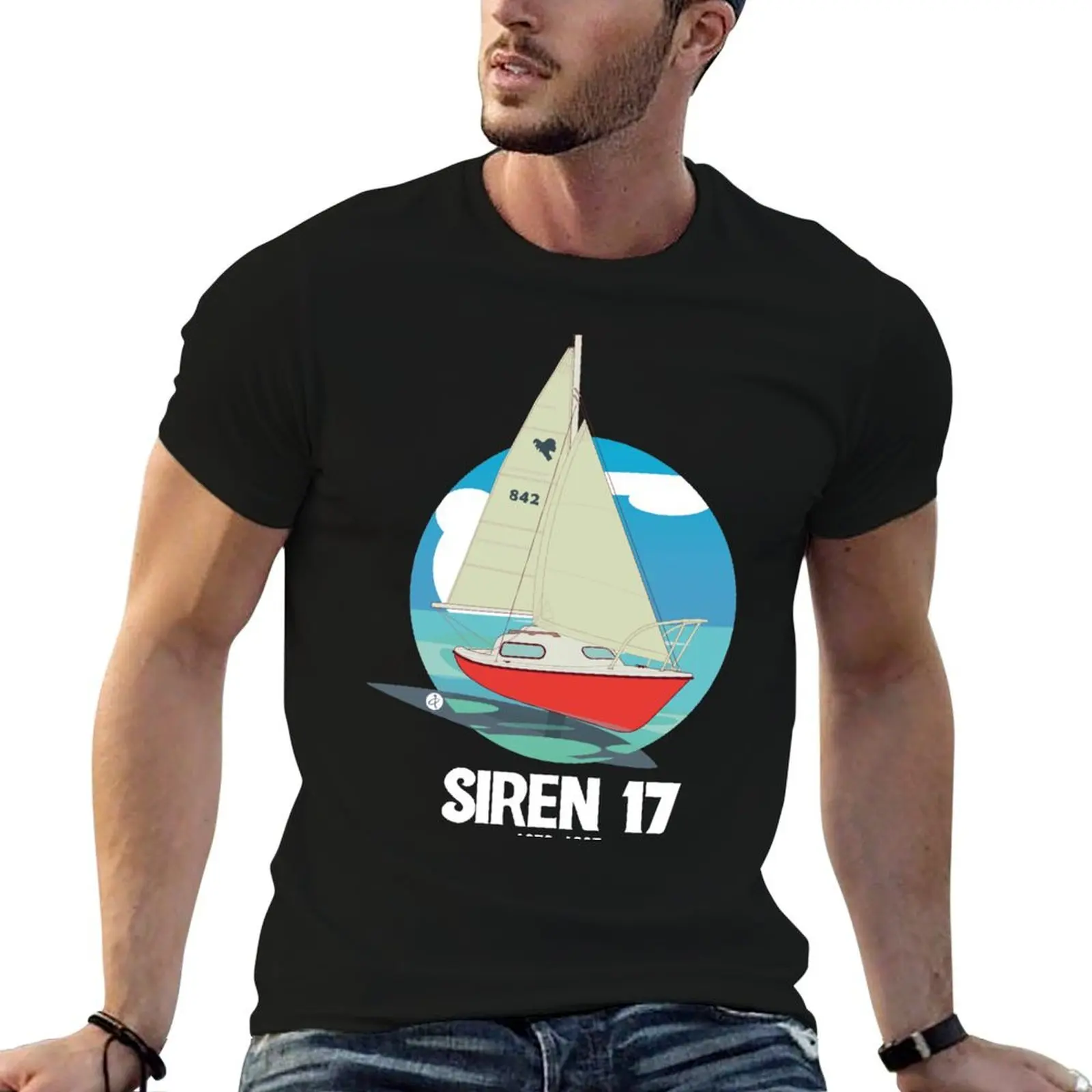 t for cotton T-Shirt quality 17 high shirt t man men Sailing shirts man Boat Siren