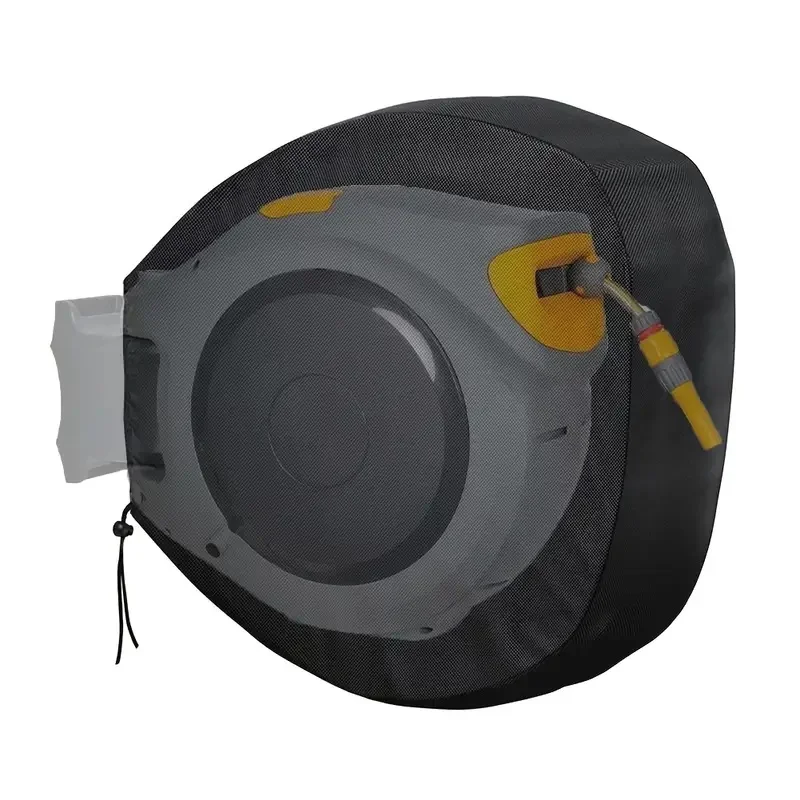 Square Garden Retractable Hose Reel Cover - Oxford Fabric Material - Bottom Drawstring Closure Design (Cover Only)