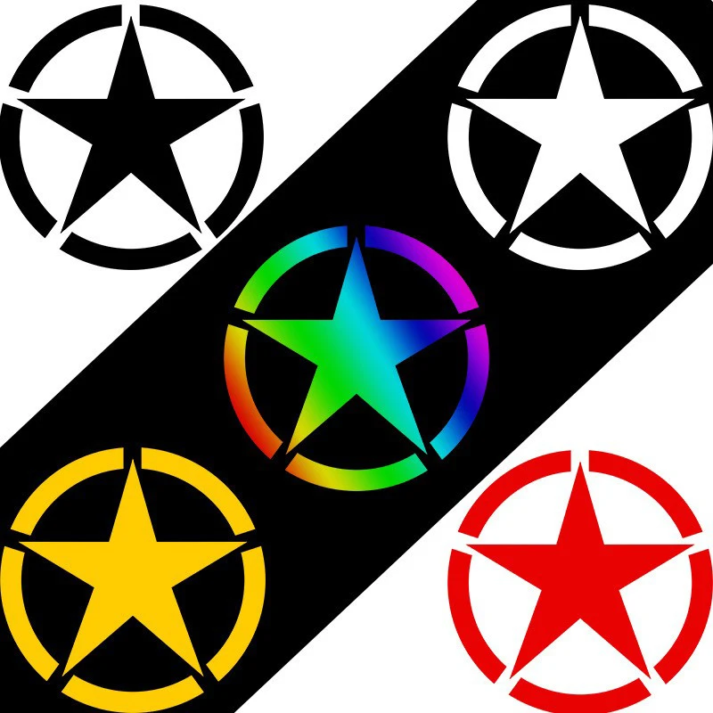 

1pc Army Five-pointed Star Refit Stickers Motorcycle Stickers for Fuel Tank Fender Waterproof Racing Helmet Creative Car Decals