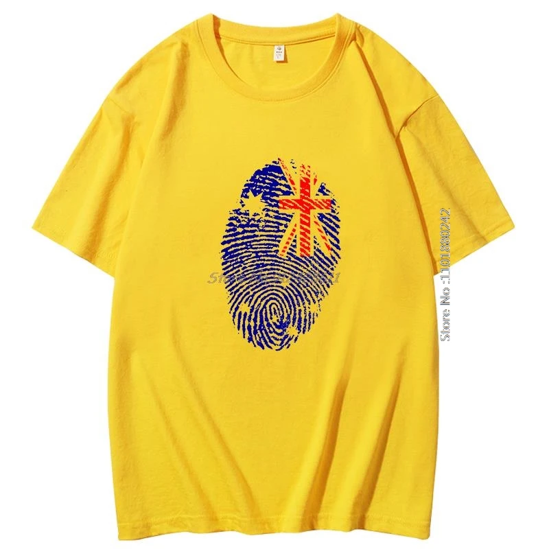 Summer Funny Graphic T Shirts Australian Turks And Caicos Flag Fingerprint men's Short Sleeve t-shirt Harajuku Mens Clothes