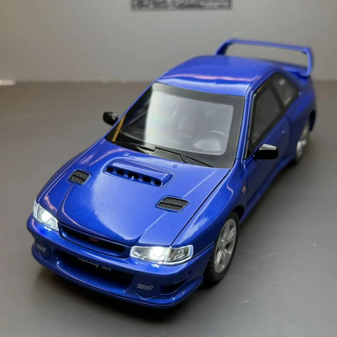 1:24 WRX STI Sports Car Alloy Diecast Miniature Metal Car Simulation Sound ＆ Light Toy Car For Boys Gift