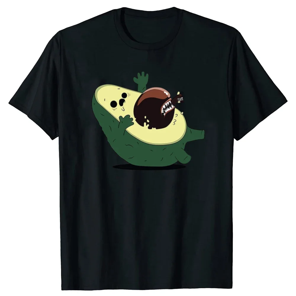

Funny Avocado Alien t-shirts Graphic Cotton Streetwear Short Sleeve Birthday Gifts Summer Style Vegan T-shirt Mens Clothing