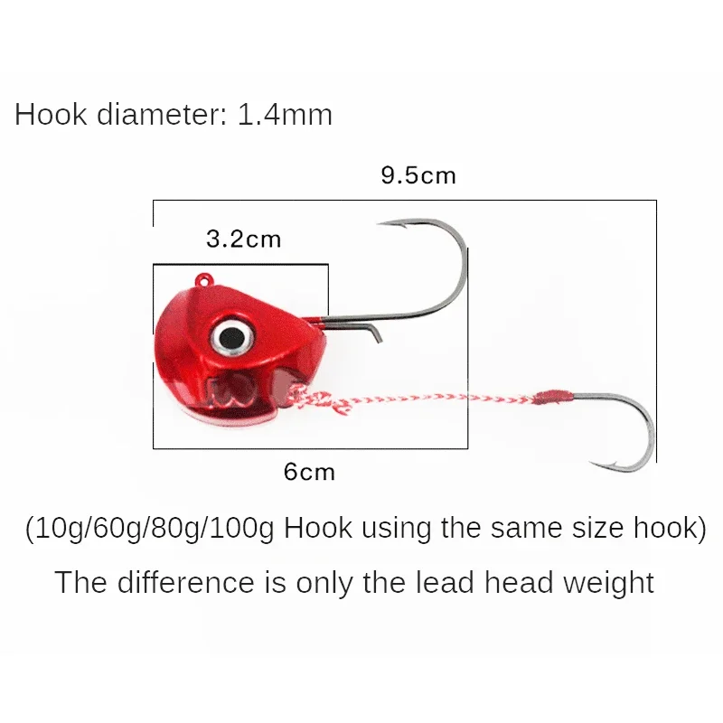 WHYY Tenya Madai Jig Kabura Fishing Lure 40g-140g Lead Head Jigs with Sharped Hook Pesca Saltwater Fishing Equipment Accessories