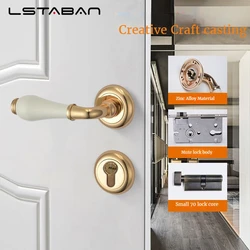 Euro Keramische Handvat Deurslot Indoor Universele Beveiliging Deursloten Slaapkamer Mute Deadbolt Lock Meubels Hardware Accessoires