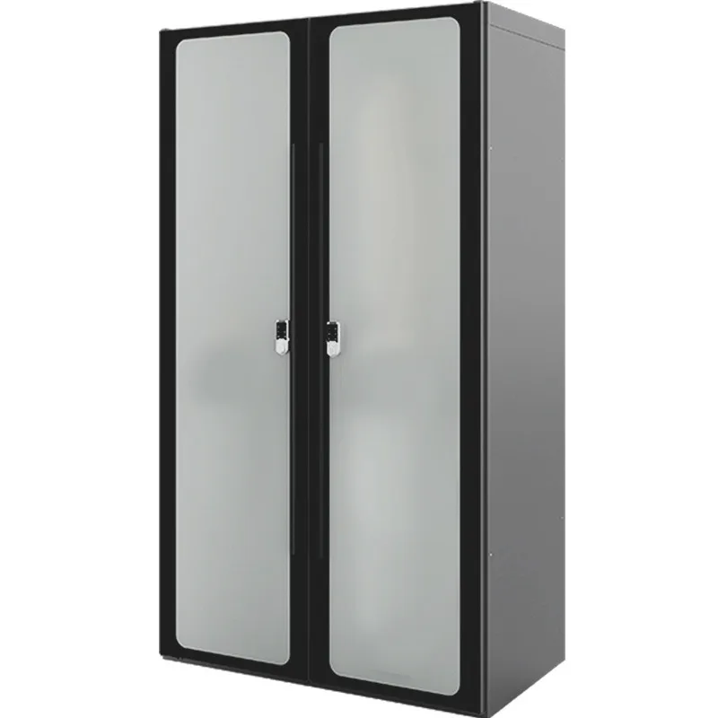 Metal moisture-proof wardrobe, side-by-side combination lock wardrobe, frosted glass double-door combination cabinet