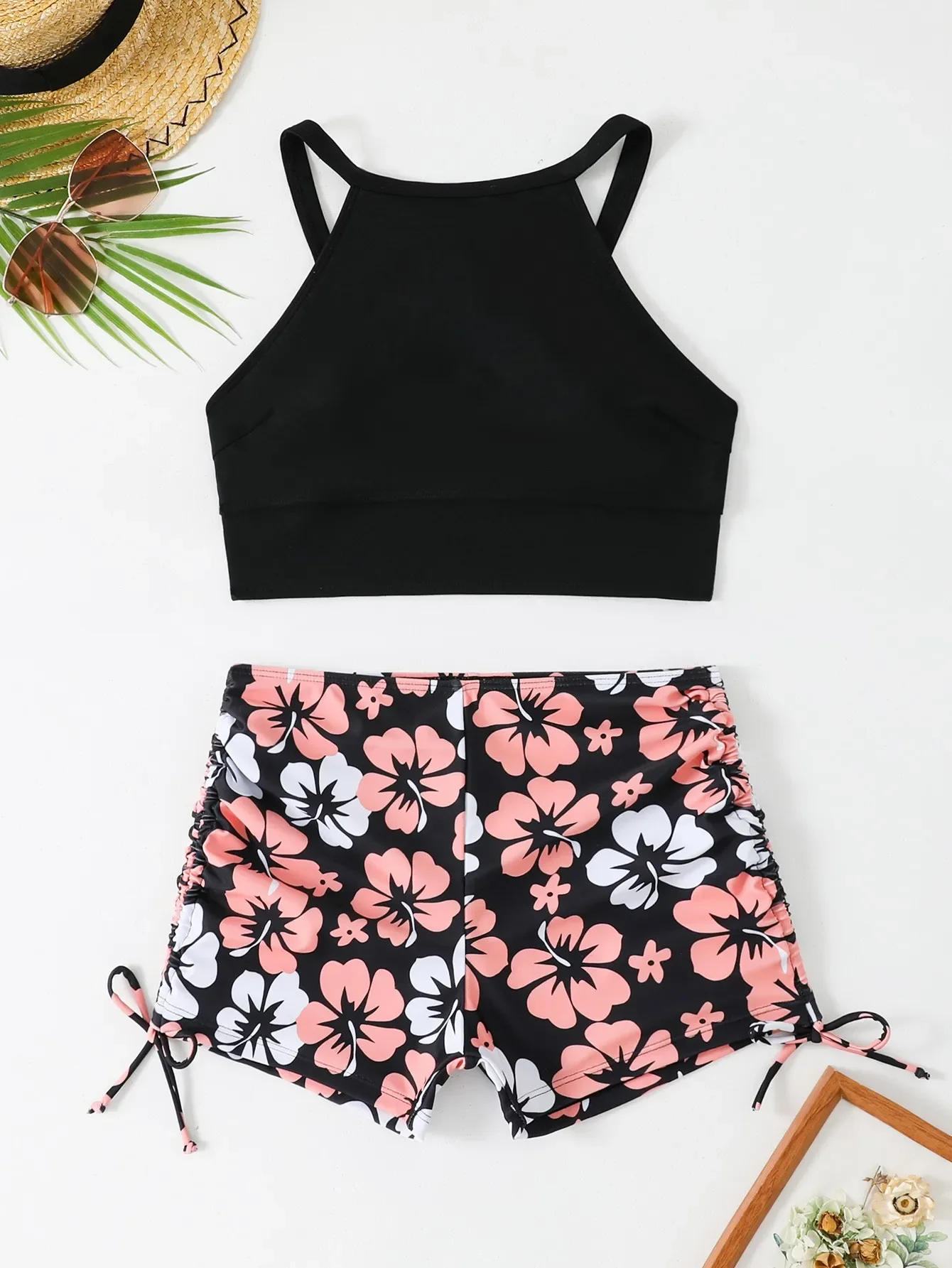 

Купальники 2025, сексуальный купальник, женские спортивные комплекты бикини, пляжная одежда с цветочным принтом, купальные костюмы, женский купальный костюм с высокой талией, плавки