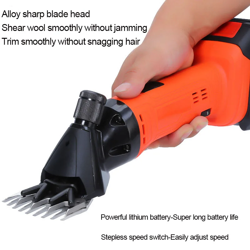 High-Powered Electric Sheep Shears Wireless Rechargeable Goat Wool Clippers Sheep Shearing Machine Animal Trimmer Farm Tools