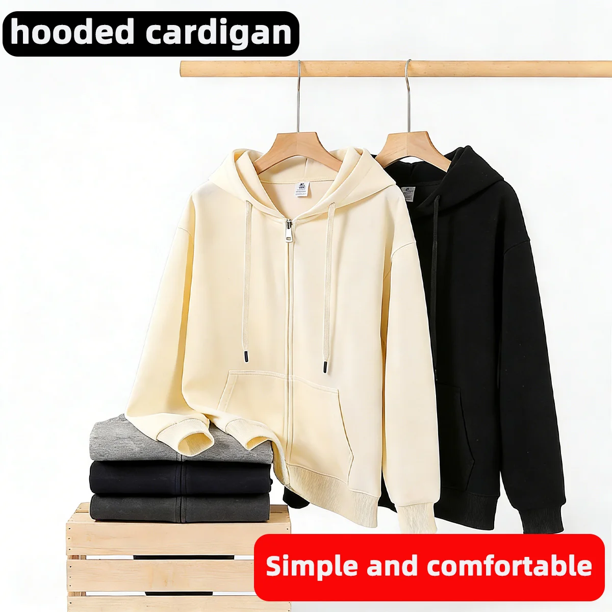 

Новая толстовка на молнии с капюшоном 2026 года, универсальная, для мужчин и женщин, с длинными рукавами, подходит как для повседневной носки, так и для активного отдыха.