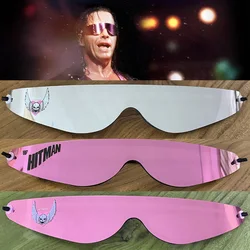 New Hitman Bret Hart Licensed Silver Hart Wrap Around Shades pink Sunglasses