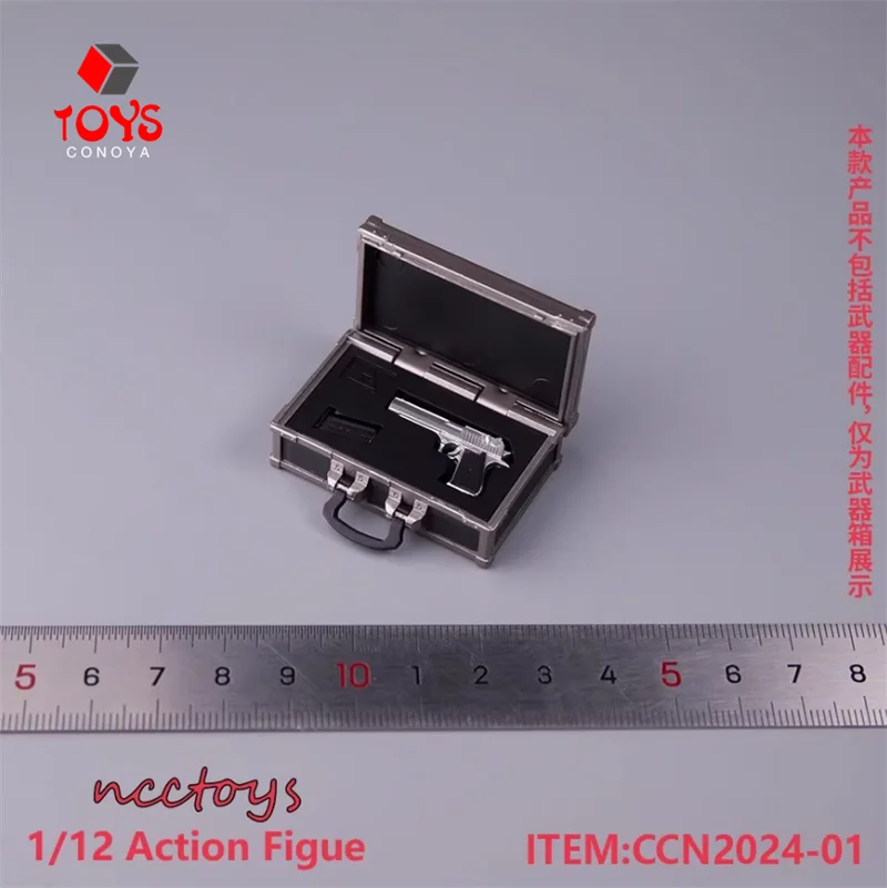 CCN2024 Mini-Soldat-Waffenbox im Maßstab 1:12, Szenenzubehör, militärisches, nicht funktionales Modell, Pistole, Sammlermodell für 15,2 cm große Figur