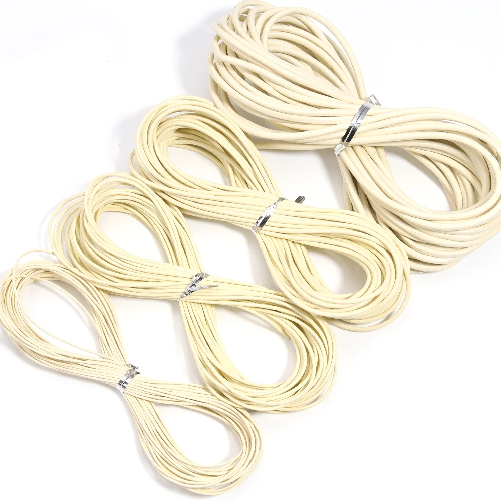 10 Meter 100 % echtes Lederband, Durchmesser 1/1,5/2/3 mm, buntes rundes Lederseil für Armband, Halskette, DIY-Schmuckherstellung – Detail 7