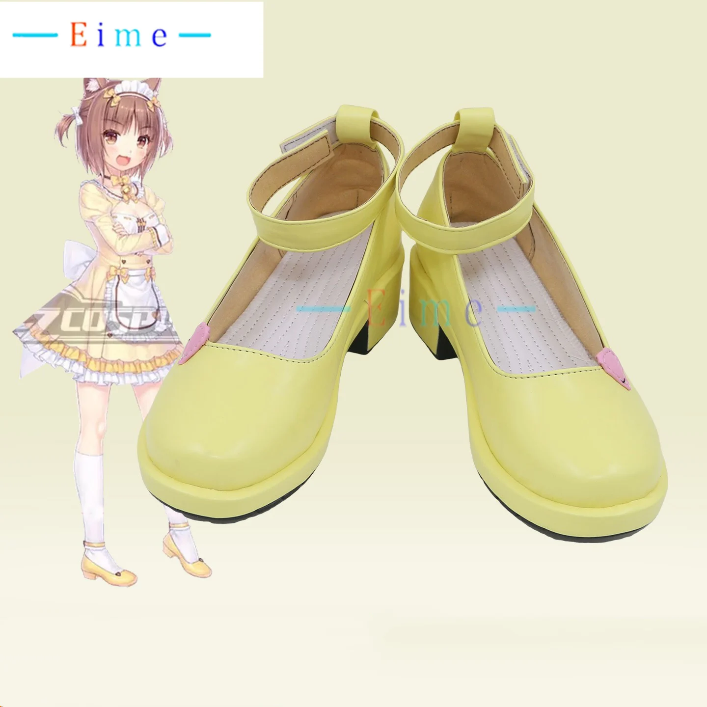 

Azuki Cosplay Shoes Game Nekopara Cosplay Prop Yellow PU Leather Shoes Halloween Carnival Boots Custom Made