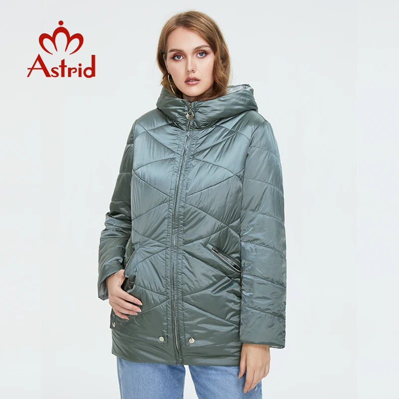 2022 Astrid winter jacke frauen Kontrast farbe Wasserdichte stoff mit kappe design dicke baumwolle kleidung warme frauen parka BIN-2090