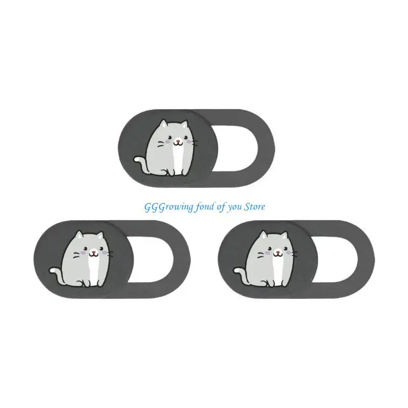 

H9EB Web Camera Privacy Protector Sticker Universal Phone Camera Cover Slide Kitten Camera Cover Protect Your Security