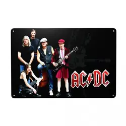 AC DC Rock And Roll Band Sign Australian Heavy Metal Music Metal Plaque for Office Store Pubs Club Man Cave Bar Home Decor