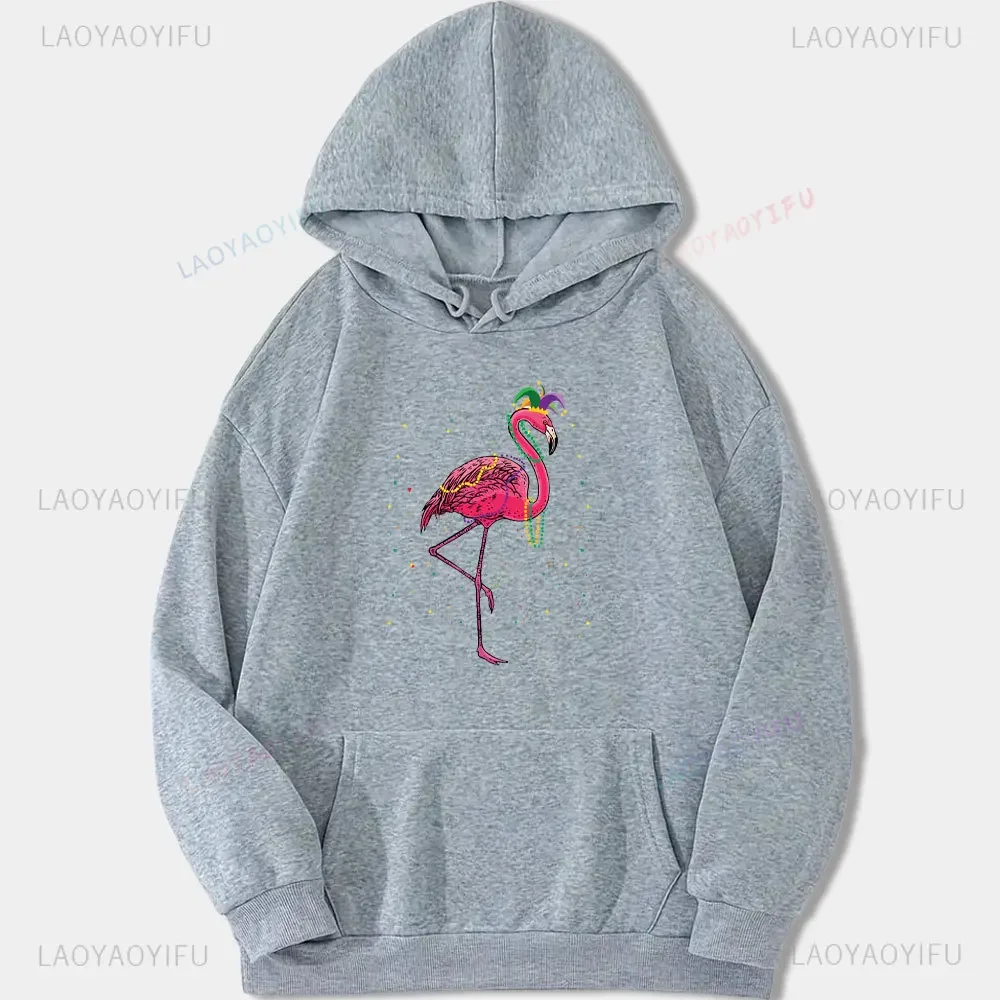 Fashion Flamingo Printed Sweatshirt Woman Man Autumn and Winter Warm  Classic Hoodie Creative Streetwear Long Sleeve Camisetas