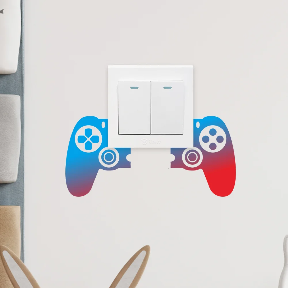 Removable PVC Sticker for Nintendo Switch Console & Controller - Game Room Bedroom Decor Wall Sticker,Fun Gift for Gamers 1/6Pcs