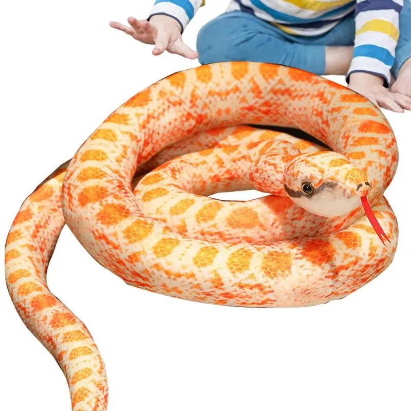 

Plush Snake Stuffed Animal Vivid Cotton Soft Plush Stuffed Snake Comfortable Attractive Stuffed Bed Ornaments Party Supplies Gag