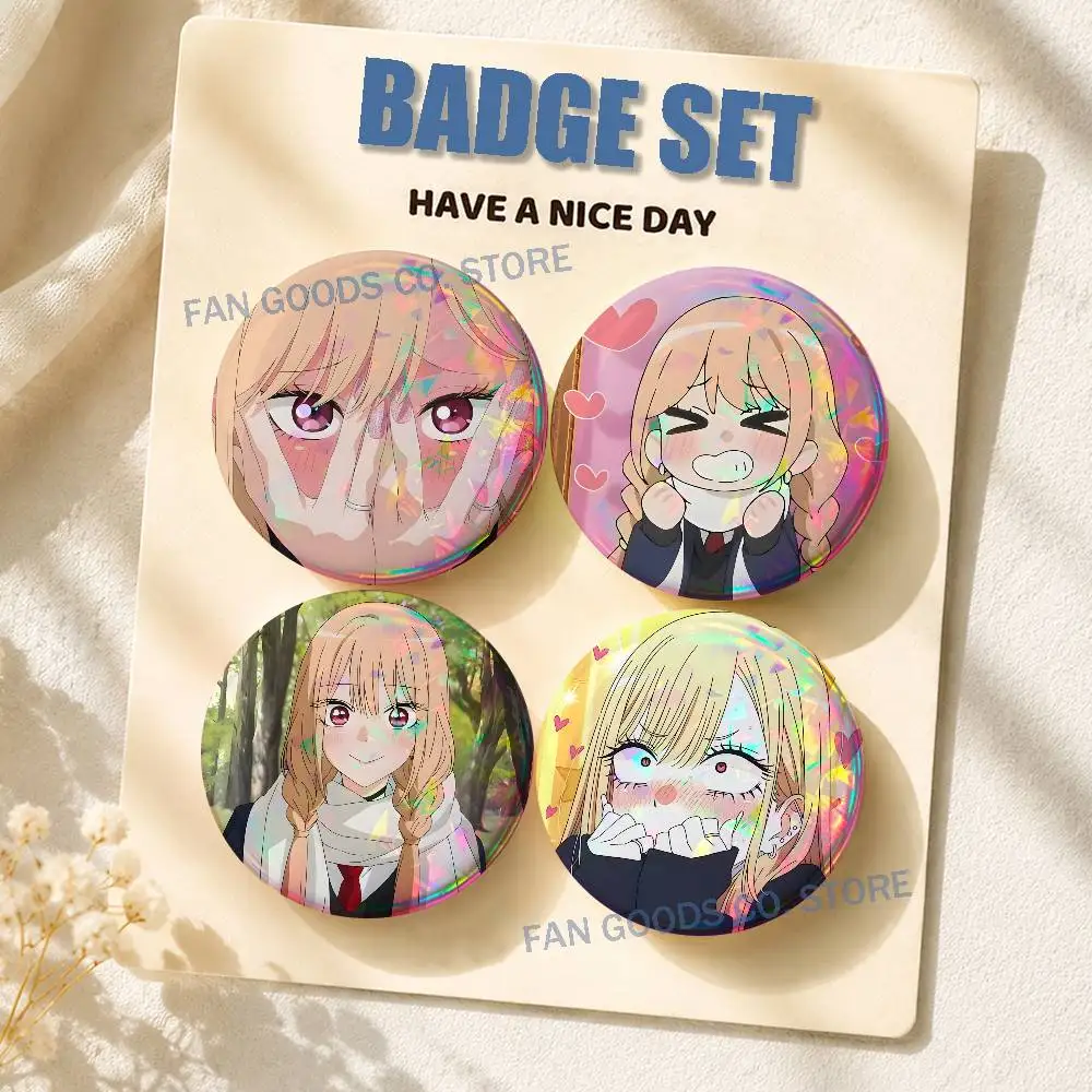 K-Kitagawa Marin 2-piece set Pins Backpack Clothes Jewelry Accessories Cartoon Round Brooch Button Badge Fans Collection Gifts