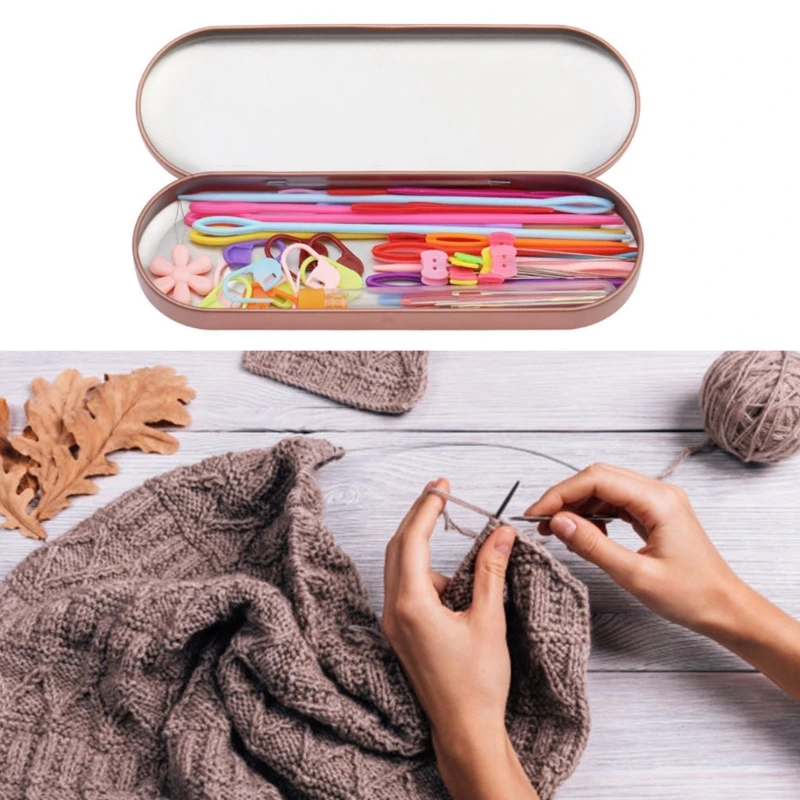 Big Eye Sewing Needle Bent Tip Tapestry Needle Yarns Needle Wool Needle Sewing Pin Knitting Marker Clip Threader 118Pcs