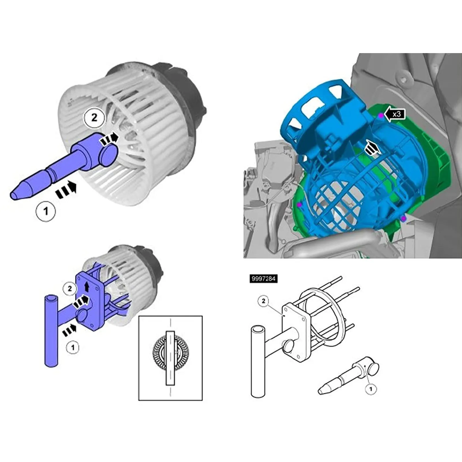 Blower Remove Install Tool 9997284 Rugged Disassembly Tool For S60 S80 V60 V70 XC60 XC70