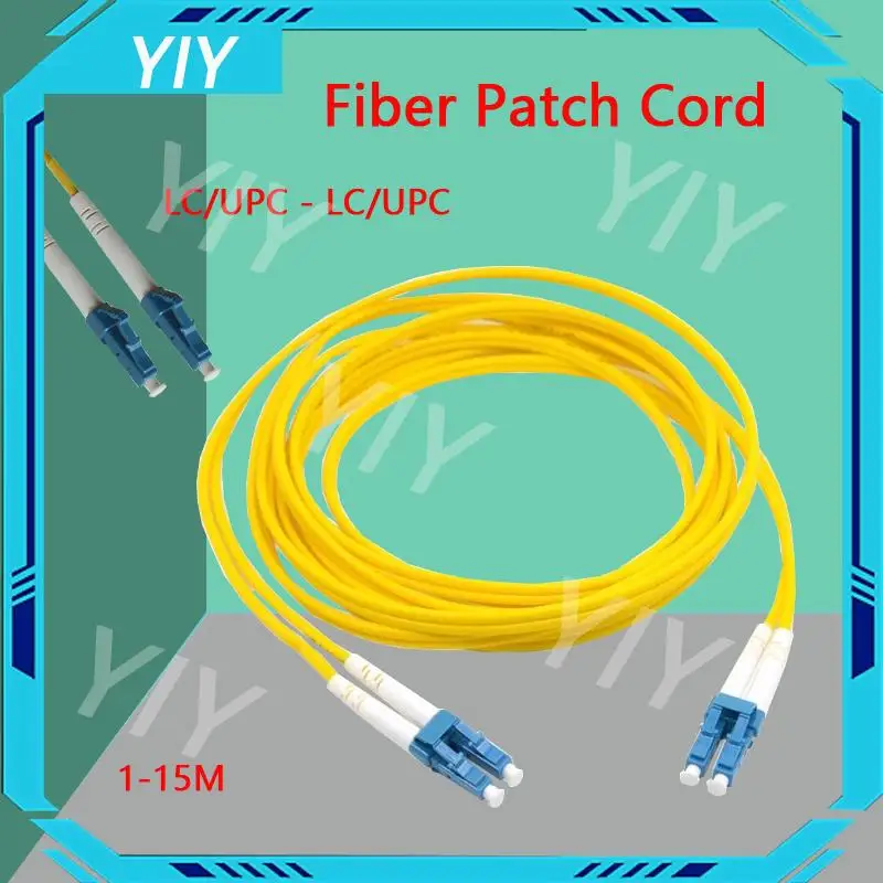 5PCS/LOTS Fiber Patch Cord LC/UPC - LC/UPC FTTH Fiber Cable Duplex Single Mode  1-15m  Free Shipping