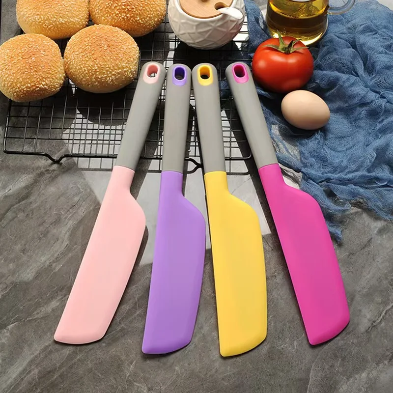 Heat Resistant Silicone Spatula Scraper One-Piece Baking Tool Flexible Mixing Knife for Cake Cream Salad Jam Kitchen