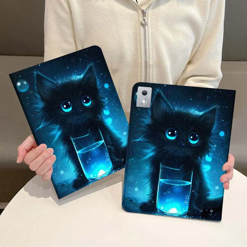 

Cartoon Black Cat Blue For Legion Xiaoxin Pad P12 Pro Y900 GT 2023 2025 12.1 12.7 14.5 inch Tablet Case
