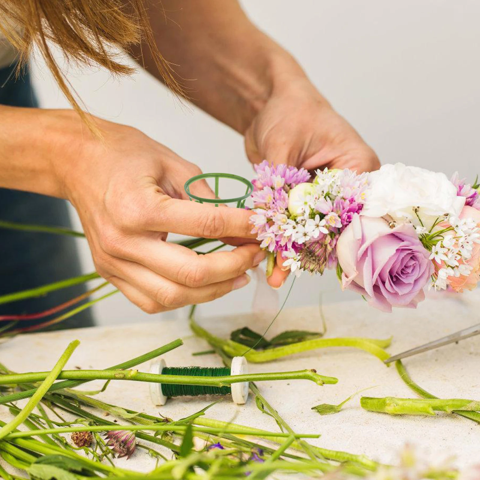 

100 PCS Base Artificial Floral Half Ball Cage Diy Flower Arrangement Holders